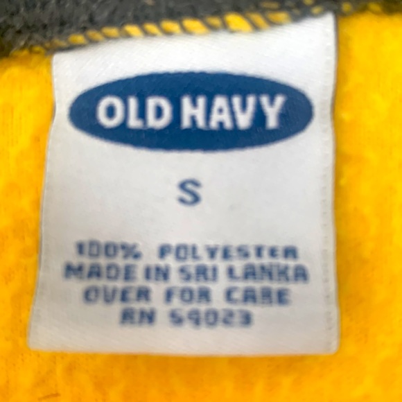 Old Navy yellow fleece pullover with navy trim - Picture 3 of 3